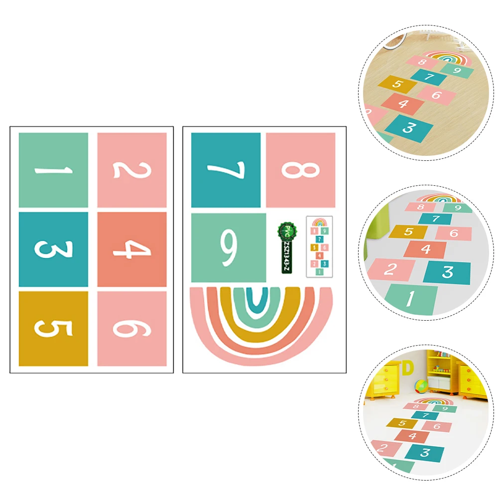 Spiel-Bodenaufkleber, bunt, selbstklebend, zum Spielen, Kinderzimmer, Wandaufkleber, Schlafzimmer-Tapete, wasserdicht, leicht zu reinigen, praktisches PVC