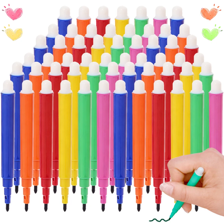 36/72 Piezas de Mini Rotuladores de Acuarela Portátiles en 6 Colores Vibrantes, Marcadores de Dibujo para Graffiti y Pintura Artística, Material de Papelería y Suministros de Arte