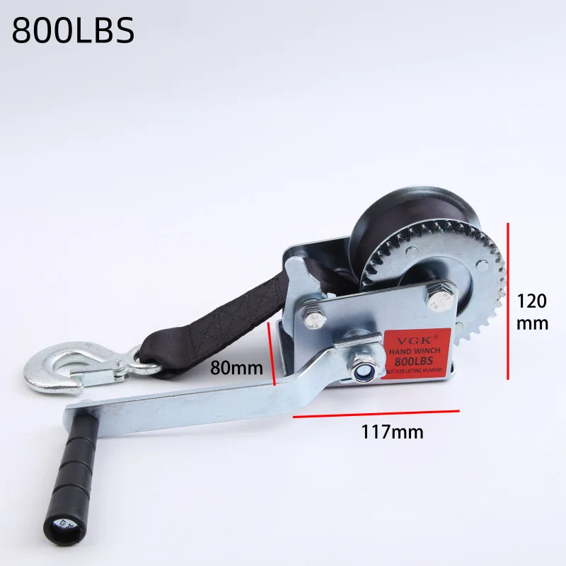 800LBS 4M Thuyền Xe Tải Tự Động Di Động Bằng Tay Thắng Webbing Sling, Dụng Cụ Cầm Tay Nâng Sling