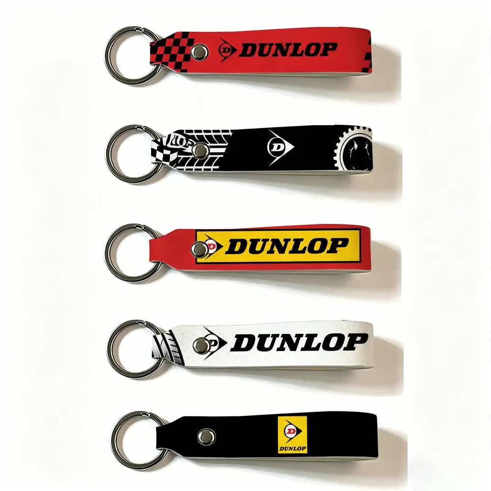 FOR DUNLOP PU Leather Keychain Minimalist Key Holder Durable Key Organizer Car Keys Bag Accessories Gift