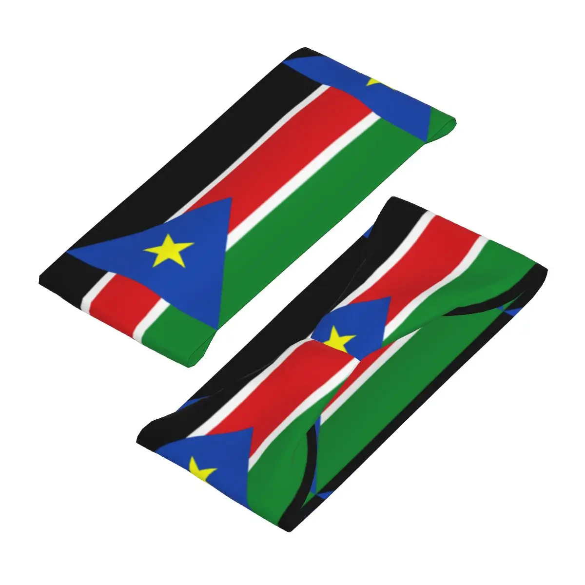 Custom Zuid Sudan Vlag Sport Hoofdbanden Voor Vrouwen Mannen Rekbare Vocht Wicking Gym Zweetband