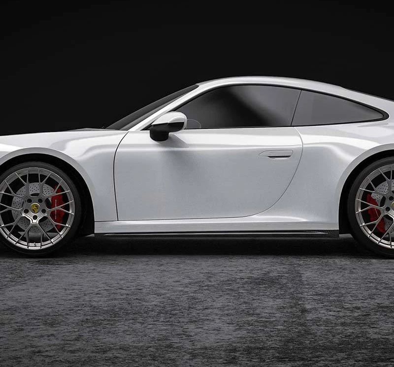 ปรับเปลี่ยน Luxury Prepreg แห้งคาร์บอนไฟเบอร์ Body Kit ด้านข้างกระโปรงสําหรับ Porsche 911 992 Carrera 4 S 4S