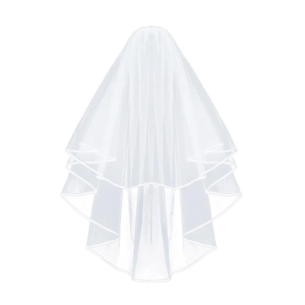 

Bridal Veil Wedding Vails Women's Simple Short Veils White Ivory Tulle Comb Brides Shower Bachelorette Hen do Night Party