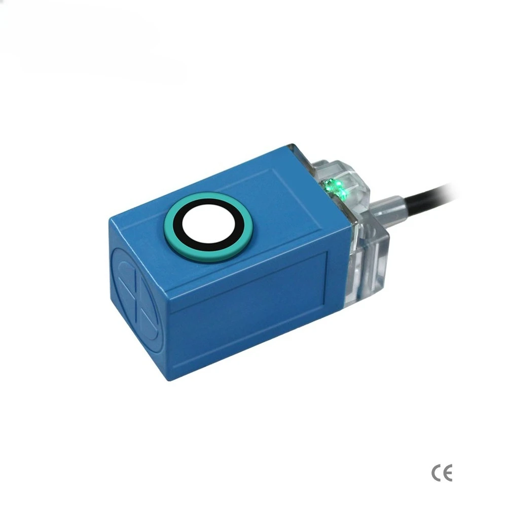 QF25L-D50N Long Distance Diffuse Reflective Ultrasonics Sensor NPN Light On/Dark On IP67 Plastic Housing With Cable Leads