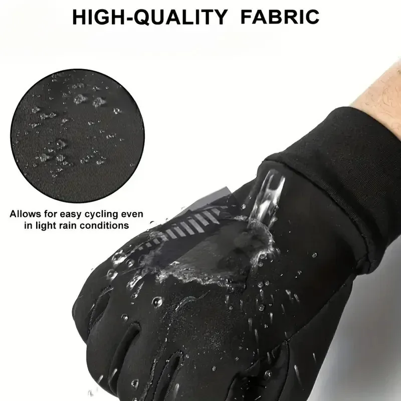 Gants d'hiver pour hommes, coupe-vent, imperméables, antidérapants, doublés en polaire, pour écran tactile, pour cyclisme en plein air, randonnée et temps froid