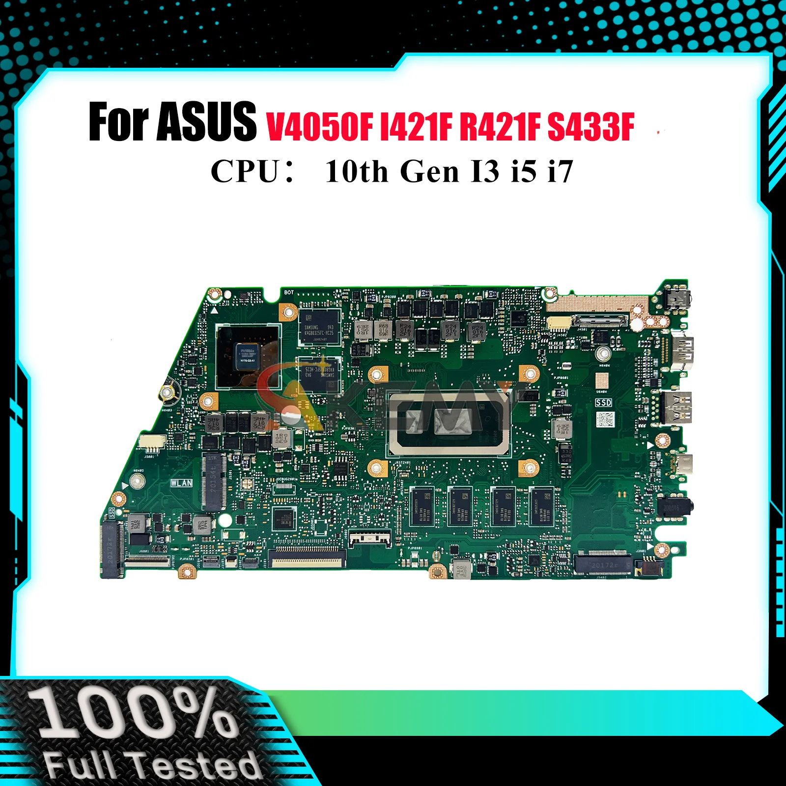 

X421FL Laptop Motherboard For ASUS V4050F X421FAY X421FL X421F I421F R421F X421FQY X421FPY S433F Mainboard W/ 10th Gen I3 i5 i7