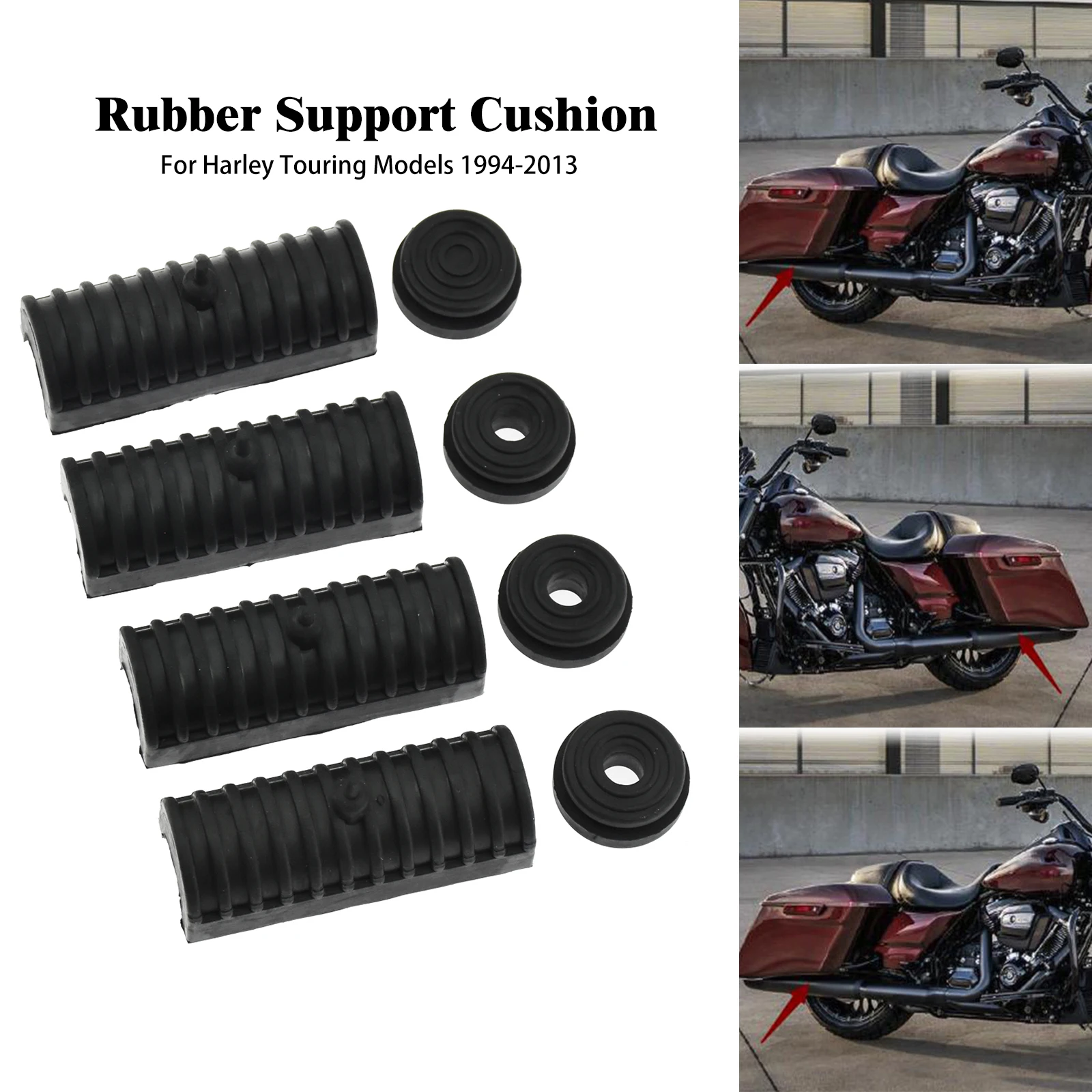 

Motorcycle Hard Saddlebag Rubber Grommet Support Cushion Black Kit For Harley Touring Electra Street Glide FLHT FLHTCU 1994-2013