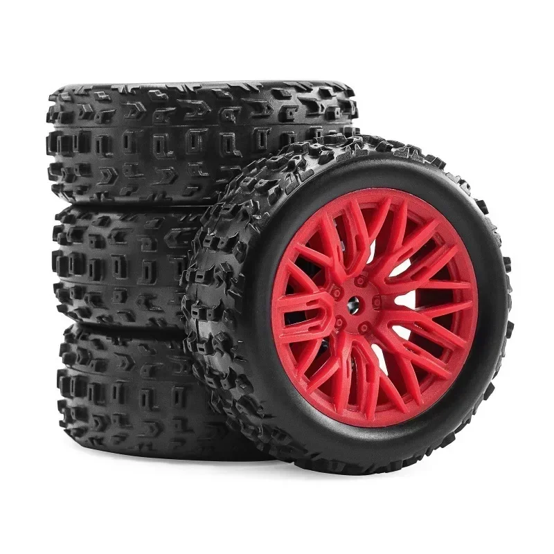 

TRXS 4PCS Upgraded Tree-Style Wheel Hubs & Wolf Tooth Tires for Arrma 1/18 2S Typhon Grom, High-Toughness 55A Rubber