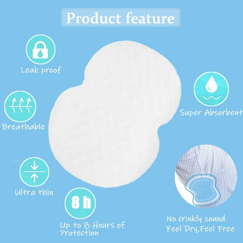50Piece Armpit Sweat Pads Underarm Pad Summer Deodorant Disposable Absorbent Liners Unisex