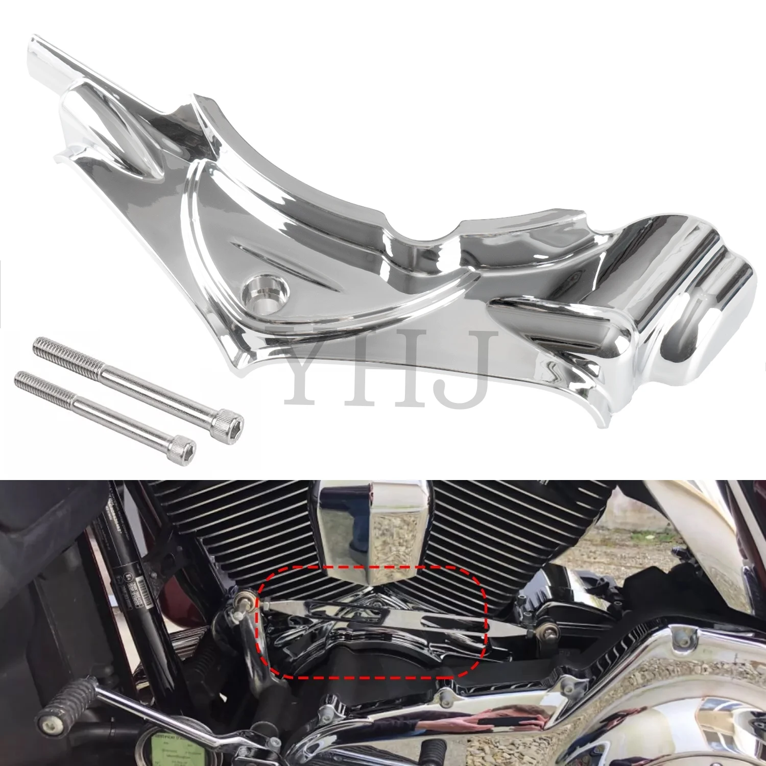 

Chrome Cylinder Base Side Cover For Harley Motorcycle Touring Electra Street Road Glide Road King Trike 2007-2016 Dyna 2006-2017