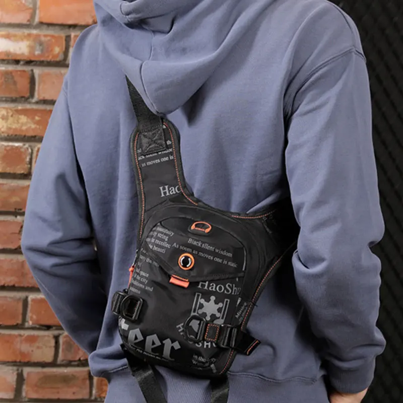 กระเป๋าคาดอกผู้ชายแบบสปอร์ต แฟชั่นใหม่ กระเป๋าคาดขาสำหรับปั่นจักรยานกลางแจ้งอเนกประสงค์ กระเป๋าสะพายข้างสำหรับเดินทางผู้ชาย ลายพราง กระเป๋าคาดเอว