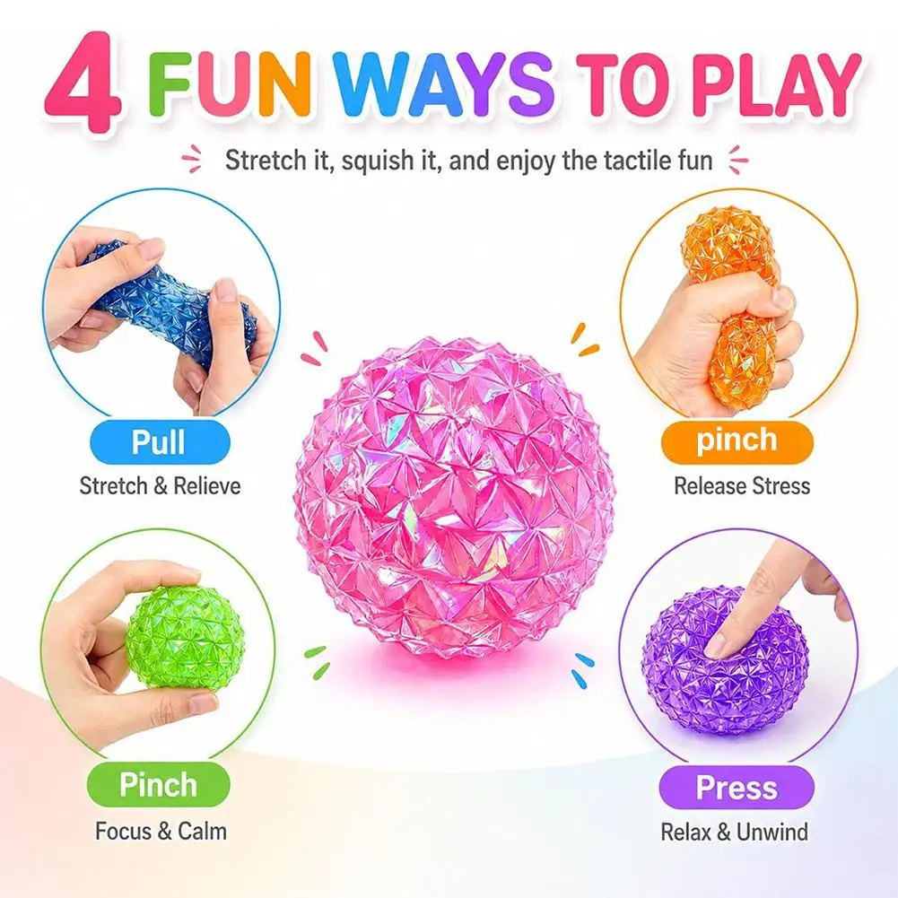 NEW Diamond Stress Ball - Cool Sensory Squishy Nice Squeeze Fidget Cute Squish Toy Party Gift Ornament