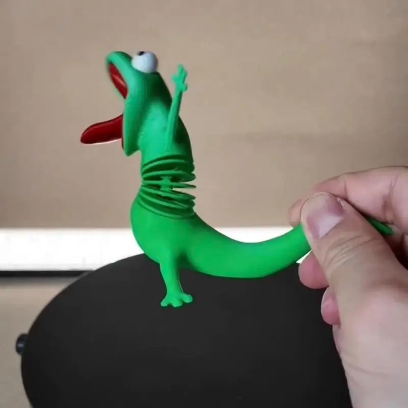 3D-Gedruckte Grüne Eidechsen-Statue Kreatives Lustiges Schreibtisch-Ornament für Büro, Regal, Kinder, Erwachsene, Einweihungsgeschenk – Detail 11