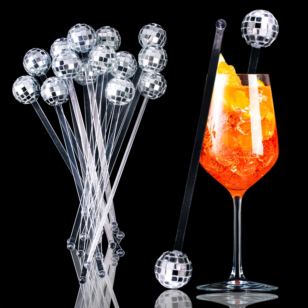 

5/10/20Pcs Disco Balls Bar Cocktail Stirrer Mirror Ball for Home Bar Party Decor Coffee Beverage Stirrers BarTool Accessories