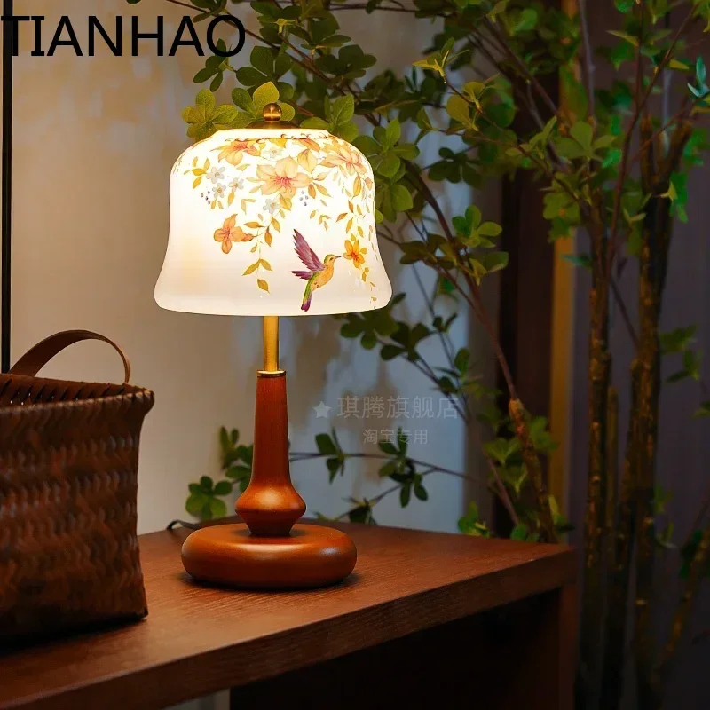 A Bedlight desk lamp Chinese creative bedroom Song Dynasty high-end decorative  wedding gift  Floor Lamps