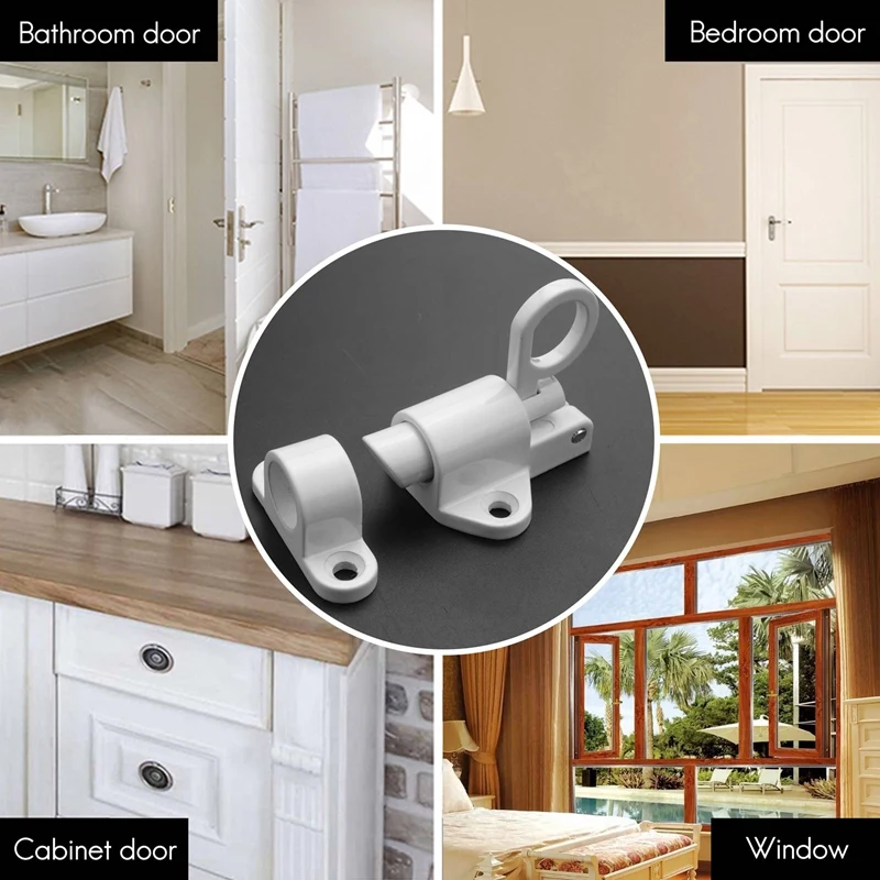Aluminum Alloy Security Automatic Window Gate Lock Spring Bounce Door Bolt Latch