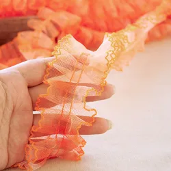 1Meter 5cm wide Green Orange Black Chiffon ruffle Lace Trim DIY Handmade Accessories Baby Clothes