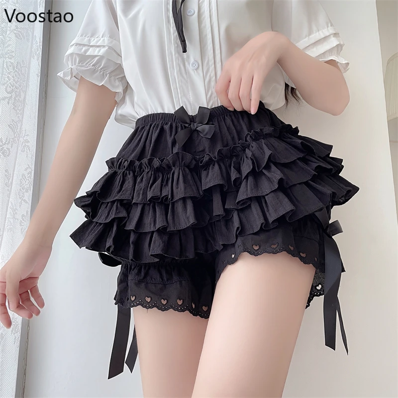 

Japanese Gothic Y2k Lolita Safety Short Pants Women Sweet Lace Ruffle Cotton Underpants Girls Harajuku JK Bloomers Kawaii Shorts