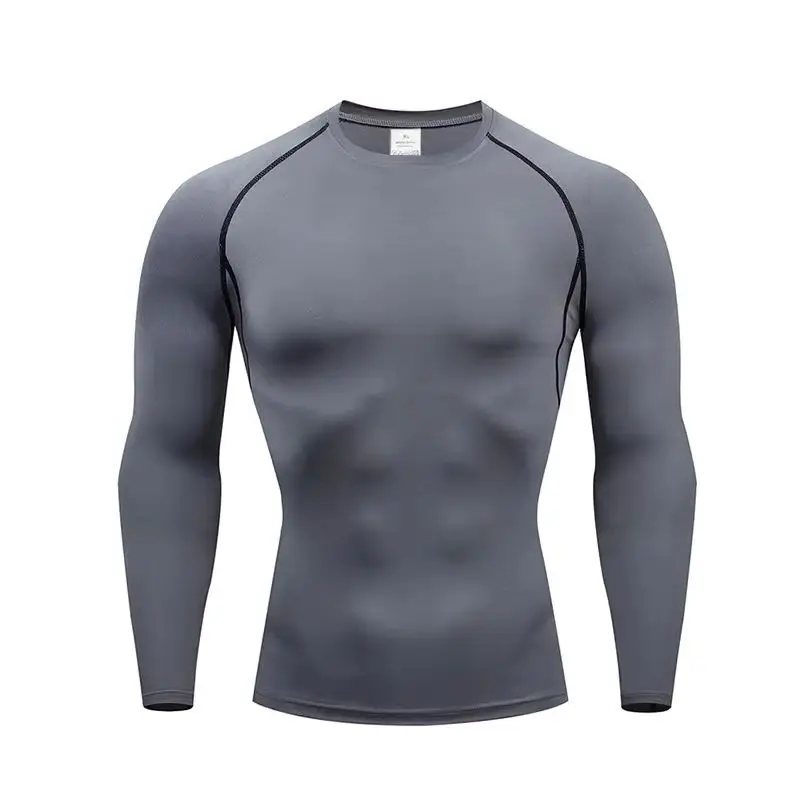 

Men Compression Running T-Shirt Training Jogging Shirts Gym Sportswear Fitness Tight Long Sleeve Sport T-shirt Quick Dry Clothe