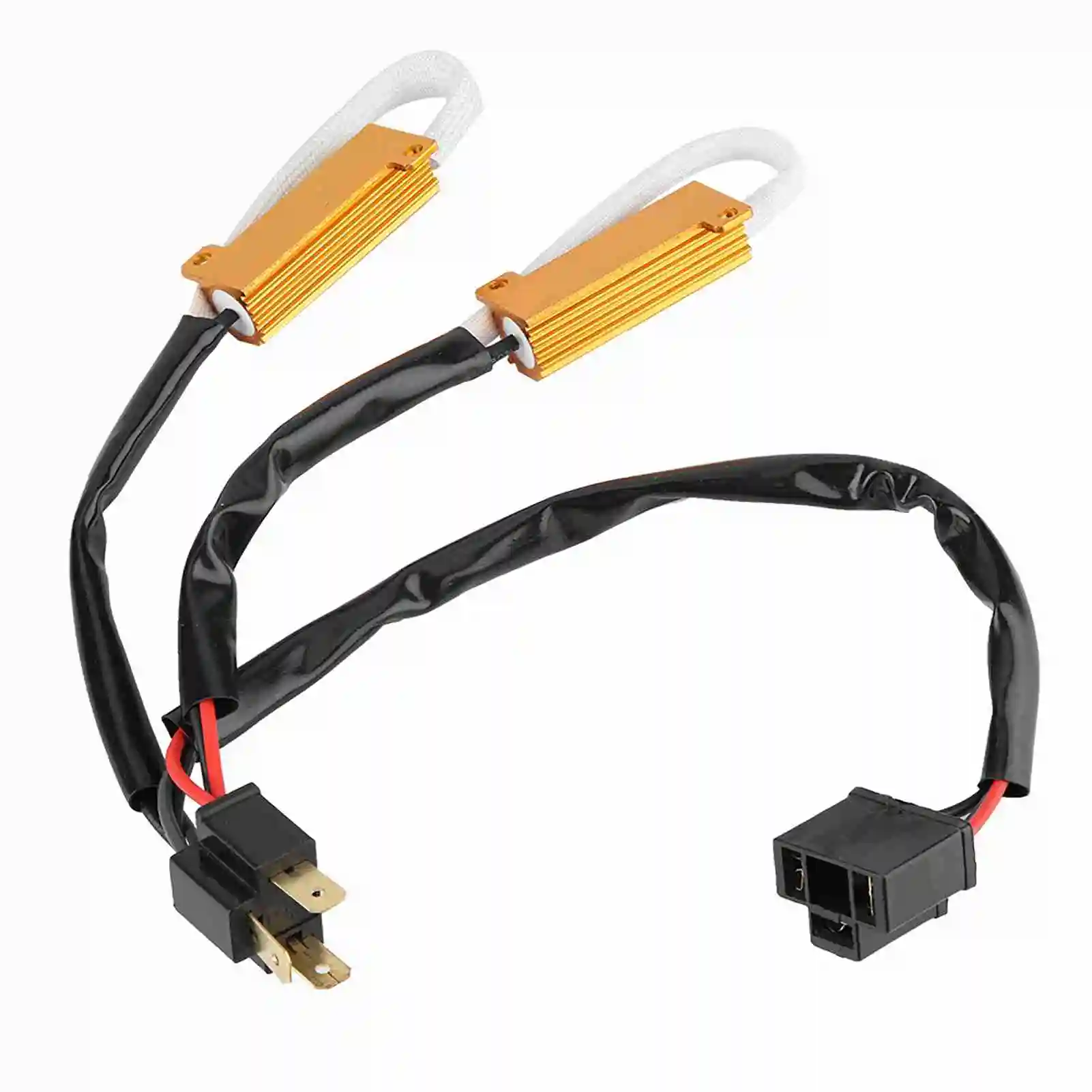 2pcs LED Decoder Load Resistor Car Headlight Flashing Error Free Wiring Harness for H4