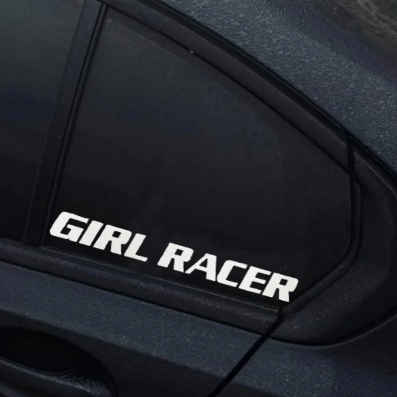 

Наклейки на автомобиль GIRL RACER Refit, съемные виниловые наклейки на автомобильное окно, маслонепроницаемые украшения, отделка мотоциклетного топливного бака, знак водителя для леди