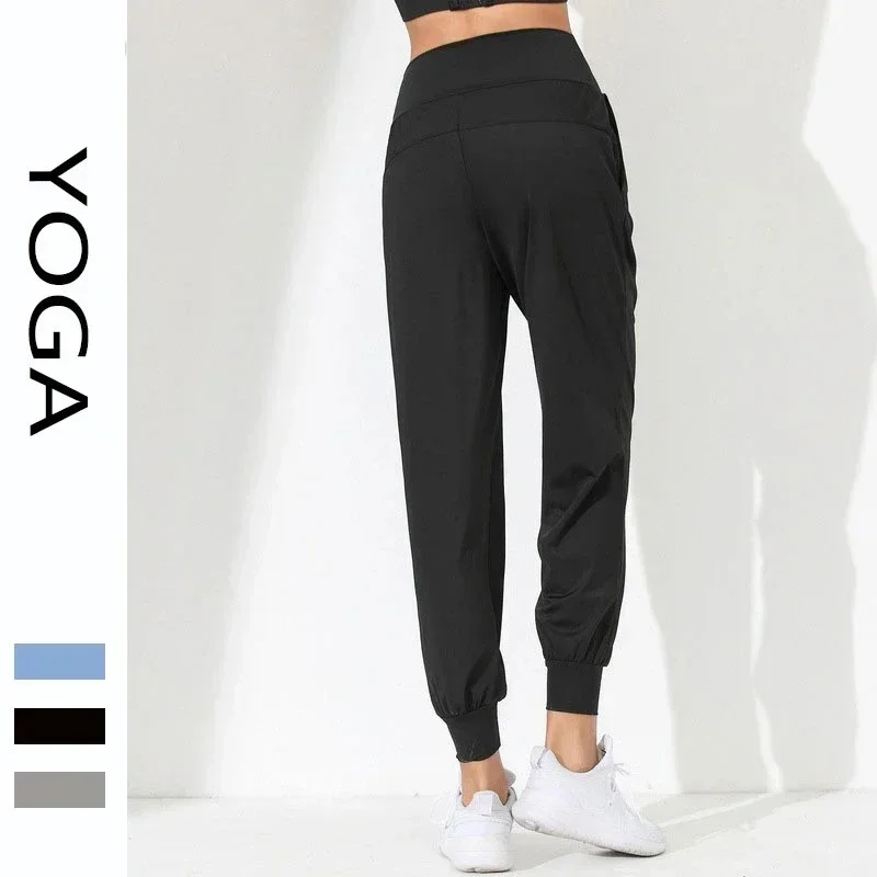 Novas calças de yoga casual fino ajuste secagem rápida plissado correndo fitness capris