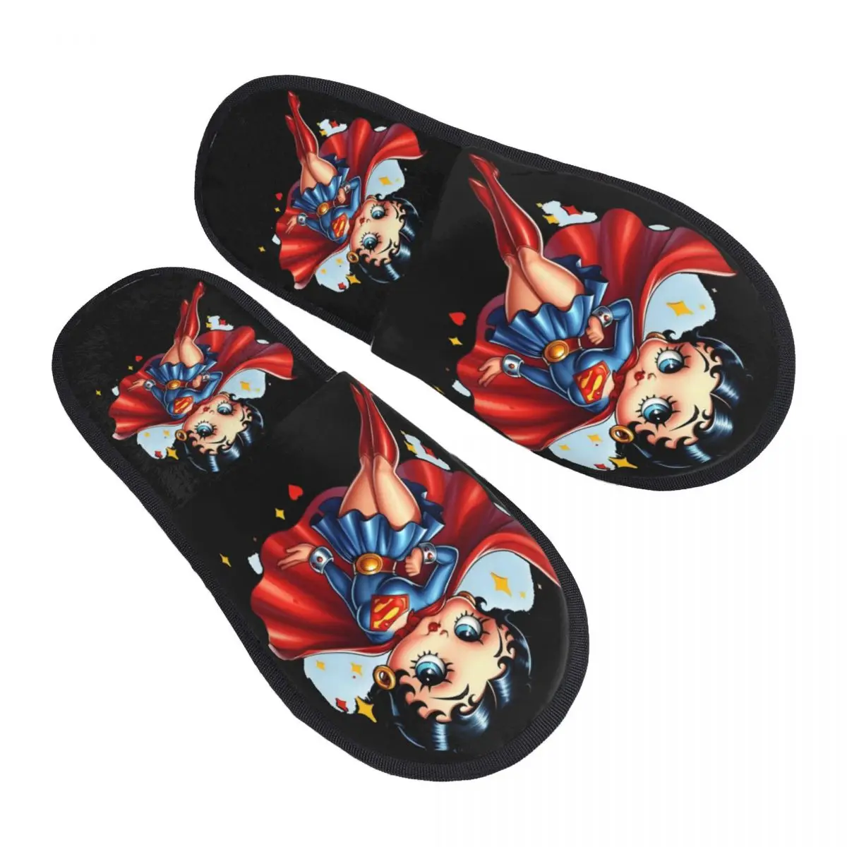 Custom Betties Hero Soft Memory Foam House Slippers Women Cozy Warm Anti-Skid Slipper