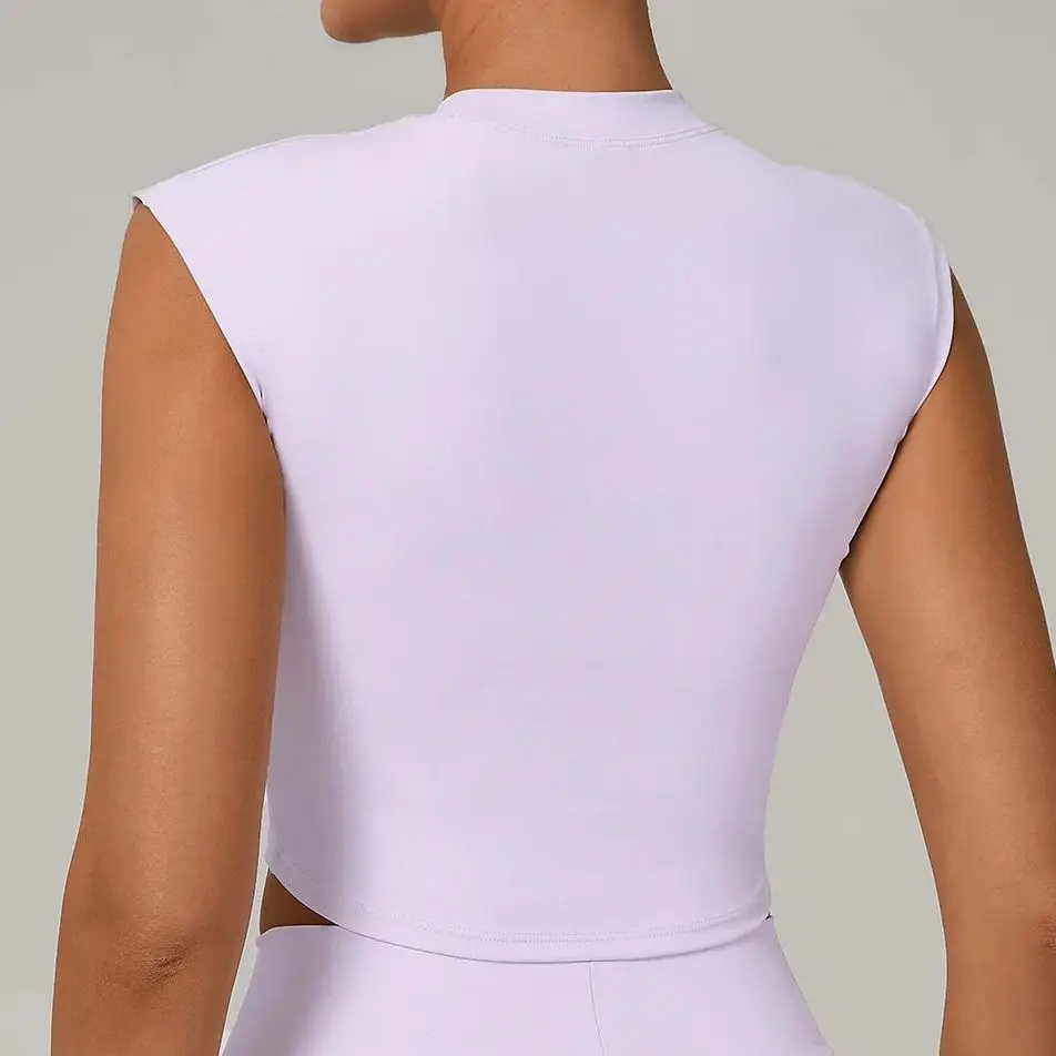 

Спортивная женская футболка для бега, йоги, быстросохнущая футболка с коротким рукавом и круглым вырезом, дышащий эластичный укороченный топ для тренажерного зала, тонкий фитнес-активный топ