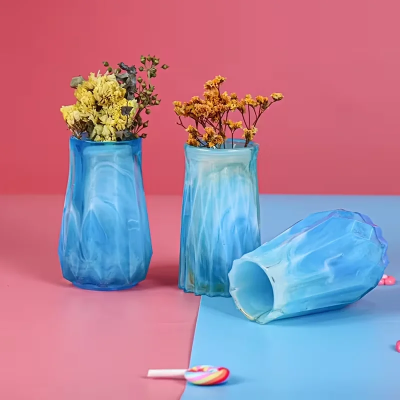 

1pc DIY Vase Crystal Epoxy Resin Mold Flowerpot Plant Pot Silicone Mould Handmade Crafts Home Decorations Casting Tools 3 Styles