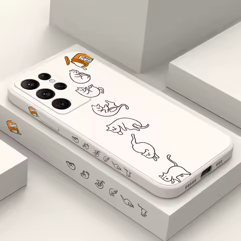 Canned Cats Phone Case For Samsung Galaxy S25 S24 S23 S22 S21 S20 Ultra Plus FE S10 Note 20 ultra 10 9 Plus Cover