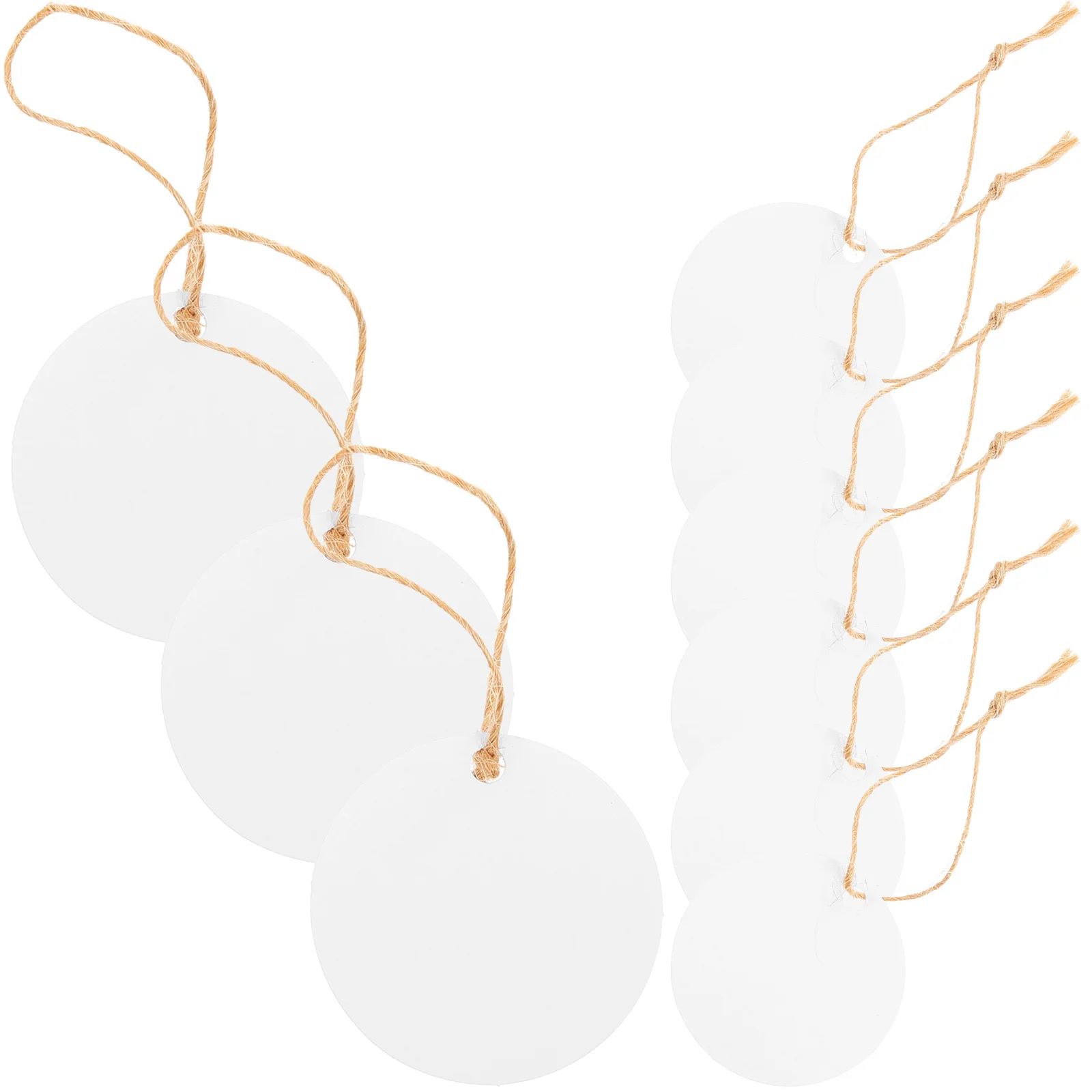 

1 Set Of Gift Small Round Blank Paper Tags With Hemp Rope Writable Hanging Tags For Gift Wrapping Present Packing Diy Crafts