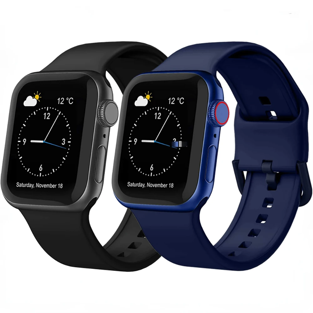 

Ремешок силиконовый для Apple Watch Ultra 8 7 49 мм 45 мм 41 мм, спортивный браслет для Iwatch Series 65432 SE 44 мм 40 мм 42 мм 38 мм