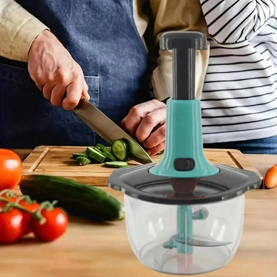 Essential Kitchen Tool Vegetable Fruit Herb Chopper, Durable Plastic, Easy to Use, Perfect Holiday Gift, Compact Design