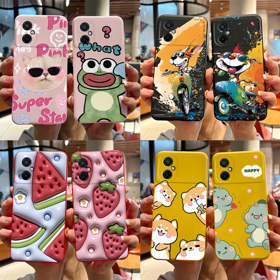 Case For Xiaomi Poco M5 M5S Cute Cat Cartoon Frog Soft Smooth Liquid Silicone Back Cover Phone Shell For PocoM5 M5 S Bumper Capa