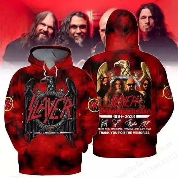 Felpa con cappuccio con stampa 3d Rock Metal Slayer Band Uomo Donna Moda Plus Size Felpe con cappuccio con teschio Felpa Cappotto da ragazzo Donna Felpe con cappuccio da uomo Nuovo