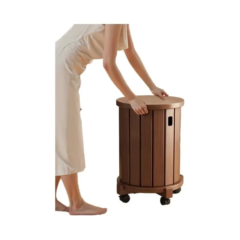 Modern Chinese Solid Wood Household Stools Stackable Living Room Furniture