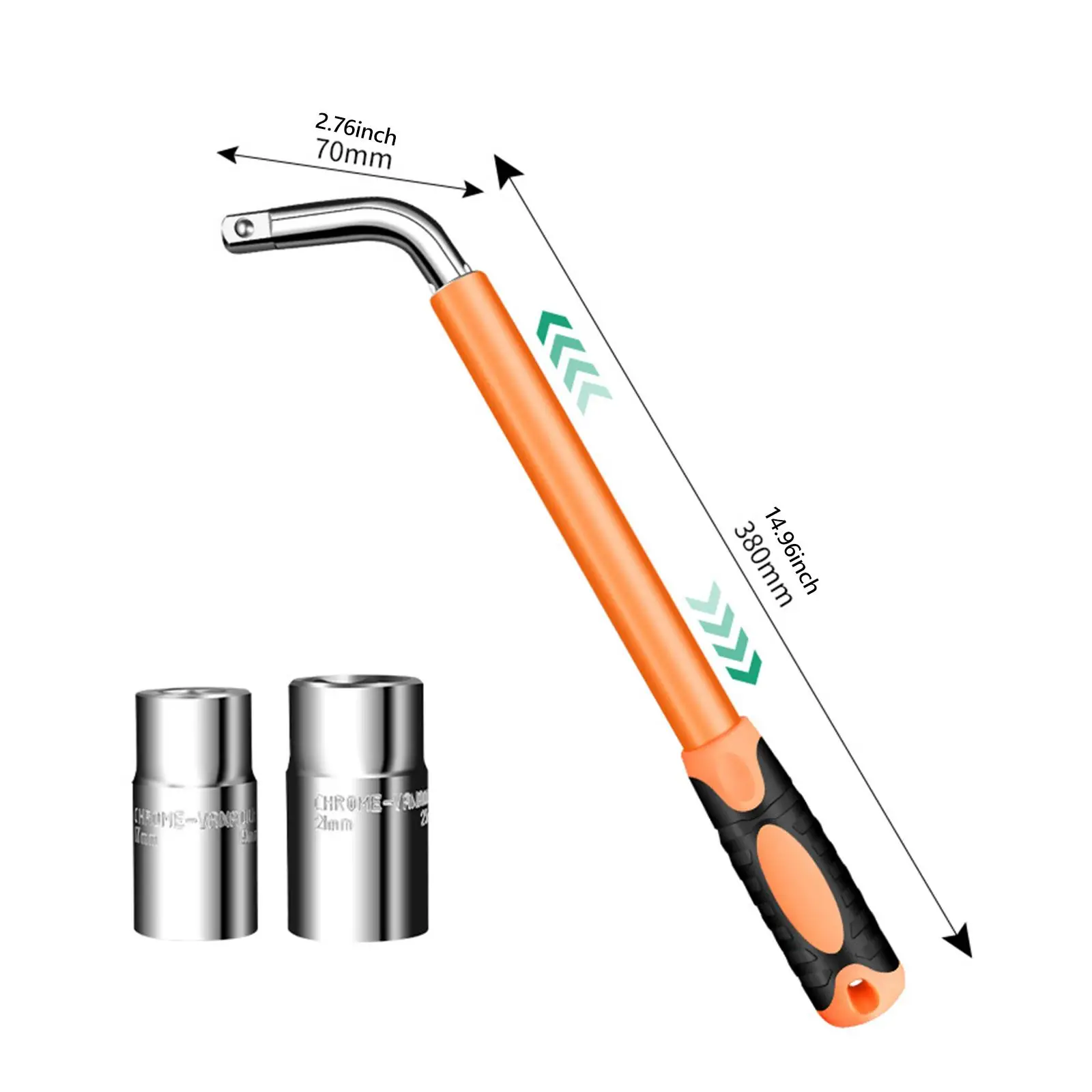 Auto Repair Chrome Vanadium Steel Wrench L-Shaped Sleeve Extended Labor-Saving Tire Removal Telescopic Multi-Function Tool