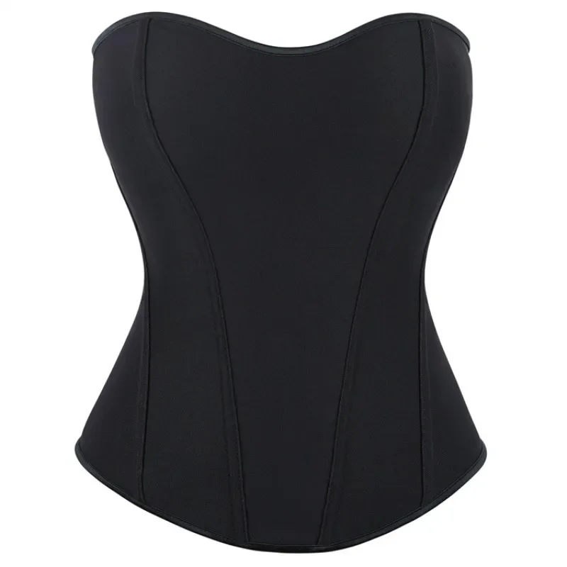 Corsets Bustiers for Women Overbust Corset Top Corselet Sexy Satin Zipper Corsetto Shaper Gothic Korsett Black