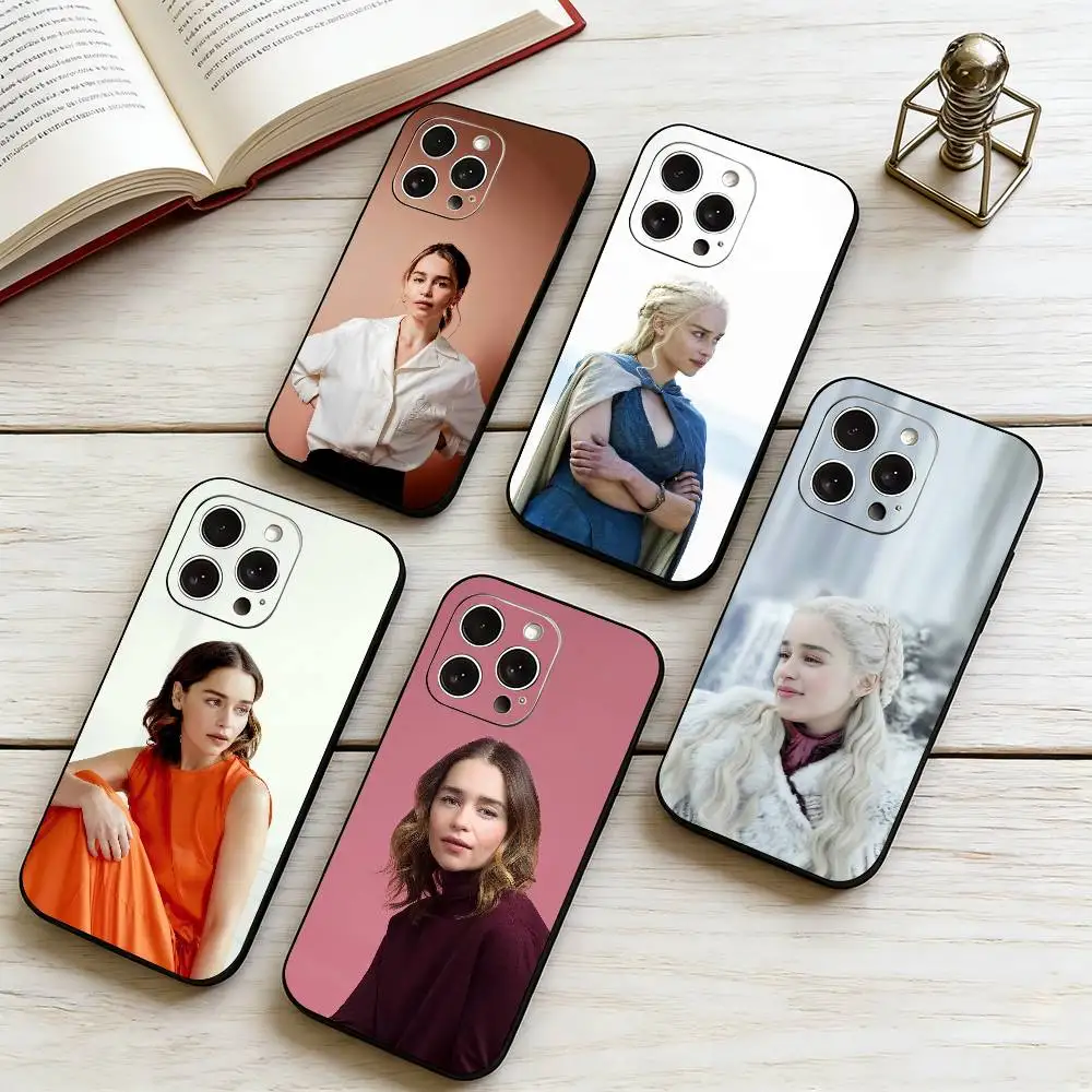 

Emilia Clarke Daenerys Phone Case For iPhone 17, 16,15,14,13,12,11 Plus,Pro Max, Others Soft Black Cover