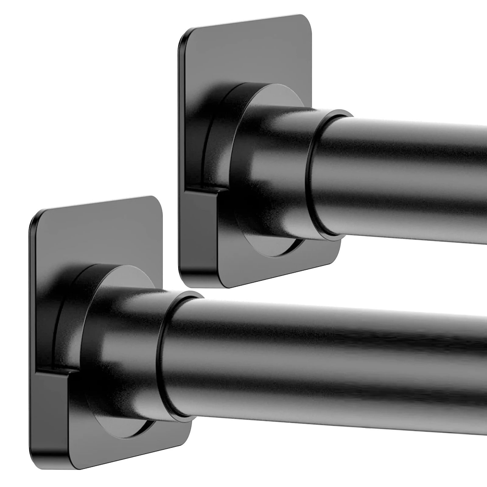 2Pcs No Drill Adhesive Shower Curtain Rod Holder, Self Stick Tension Shower Rod Retainer Mount Fixer view 3