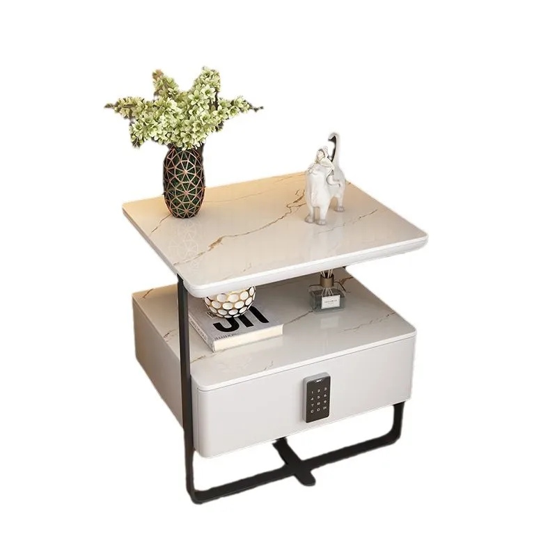 

Smart, bedside table, wireless, small, charging, modern, simple, solid wood, light luxury, rock slab