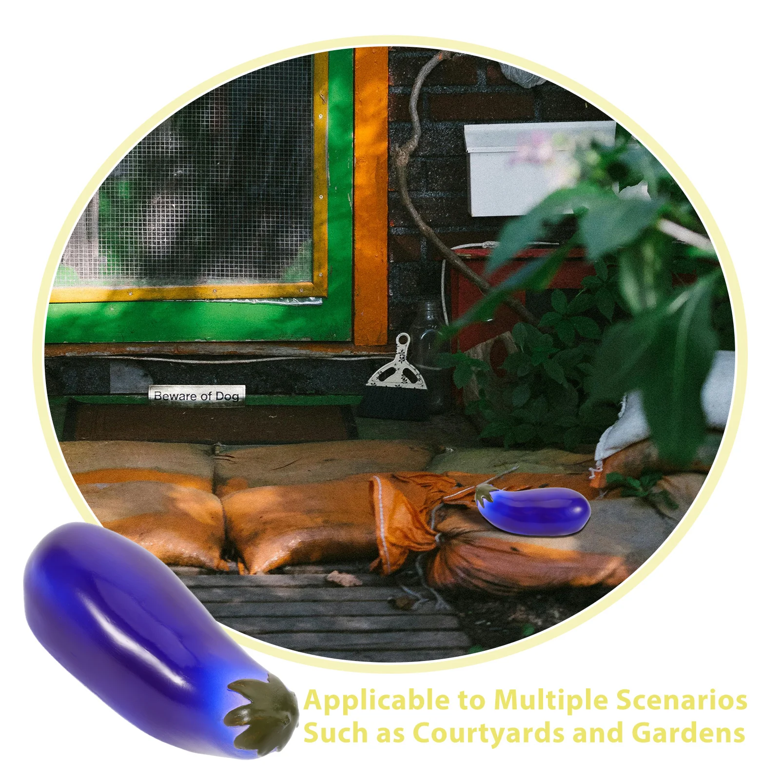 في الهواء الطلق مقاومة الطقس وهمية الباذنجان حديقة ساحة فناء مفتاح تخزين تمثال راتنج مقاوم للماء للأمن الخارجي #3