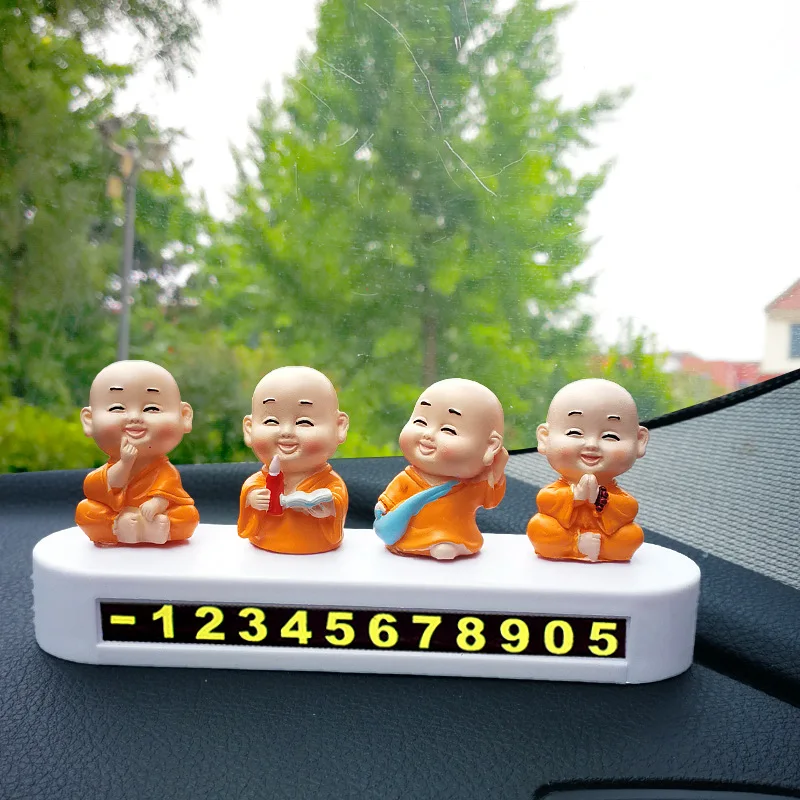 Car Little Monk Temporary Parking Number Plate Phone Number Card Plate Telephone Number DIY Car Park Stop Automobile Accessories