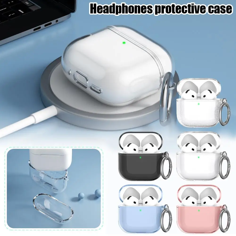 For Airpods4 Earphone Case Soft TPU Split Protective Full And C Earphone Anti-fall Coverage Reduces Cover Yellowing Fashion V3E5