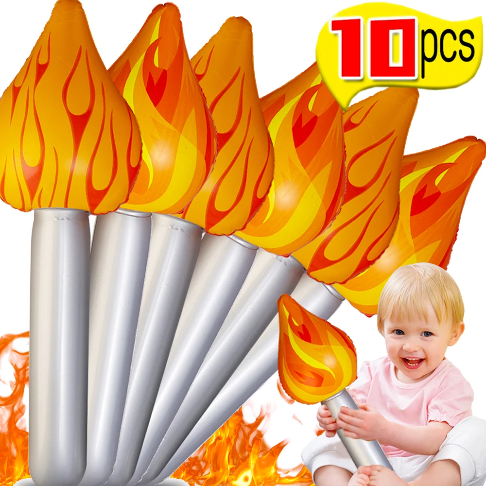 1/10PCS Inflatable Torch Stick Flame Toy Competitions Ballons Ornament Cheering Balloon Performance Prop Sticks DIY Party Decor