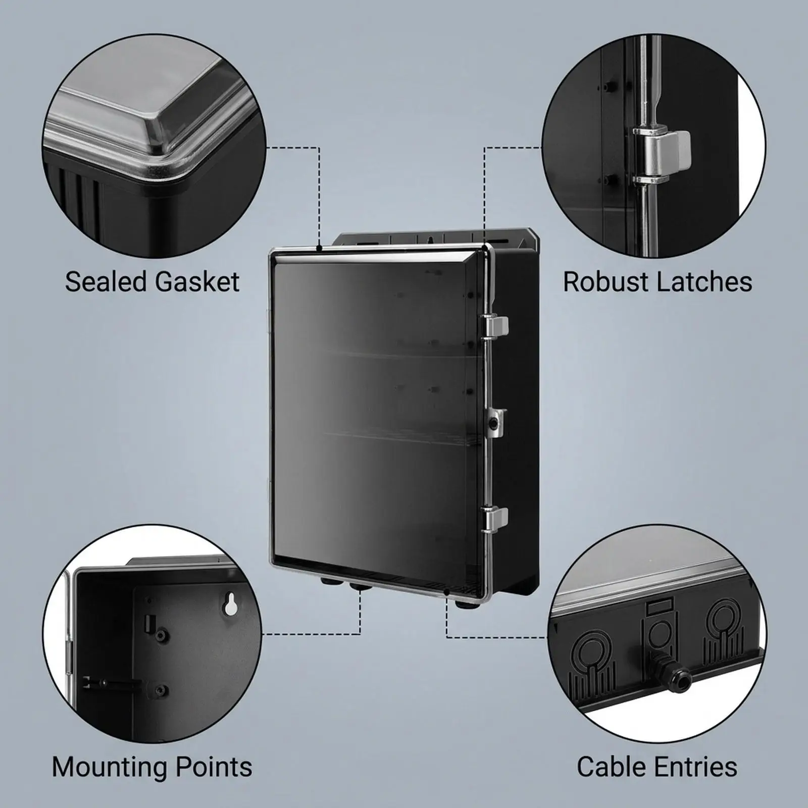 Distribution Box Enclosure Rainproof Easy Installation Instrument Case Transparent Cover Versatile Electrical Box for Hotel