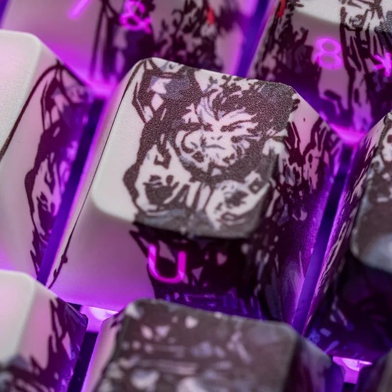 Chinesische Landschafts malerei Keycap Set schwarzer Mythos: Wukong Thema Kirsche Seite graviert Passform 2019-2020 Handwerker für mechanische Tastatur