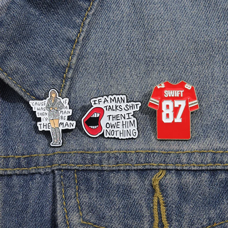 

Cartoon anime characters Enamel Pins Fun English Short Sentences Brooches Lapel Badges Gift for Kids & Friends