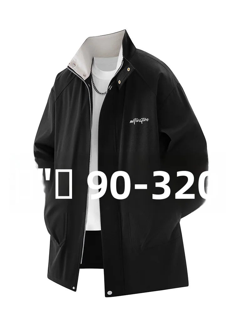 

Мужская ветровка больших размеров, средней длины, весенняя, в американском повседневном стиле, из полиэстера, свободного кроя, верхняя одежда