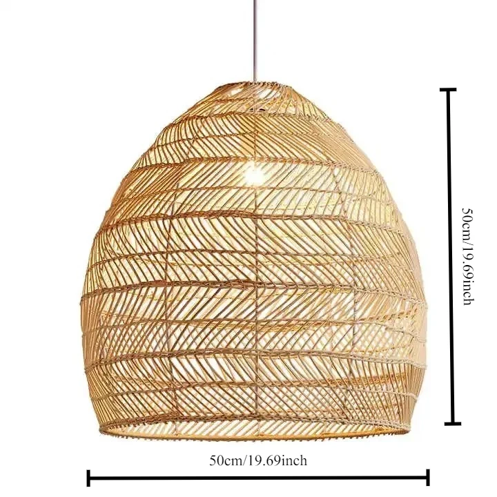 Rotan Geweven Hanglamp Shades, Keukeneiland Hanglamp, Handgemaakte Hanglamp Ambachten Lampenkap voor Woonkamer Eetkamer
